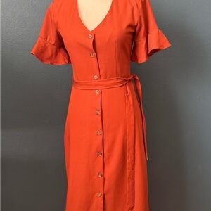 City Studio Vibrant Orange Midi Dress